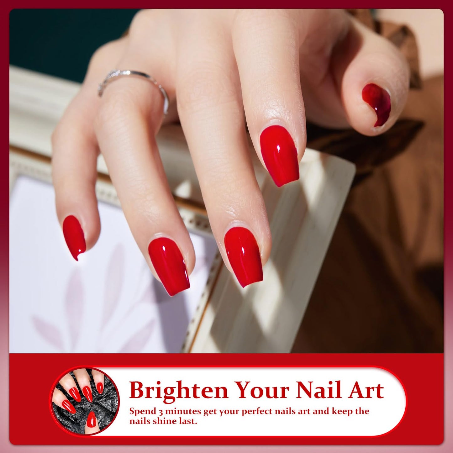 Major Dijit Quick Dry Nail Polish Rose Red Summer Nail Lacquer for Nail Art Regular Nail Polish 0.41 fl oz.-Velvo Beauty