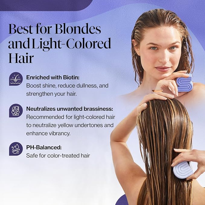 Kitsch Toning Purple Shampoo & Conditioner Bar Set For Blondes & Color Treated Hair - With Biotin for Strengthening & Neutralizing Brassy Tones - Vegan, Silicone & Sulfate Free - Made in USA-Velvo Beauty