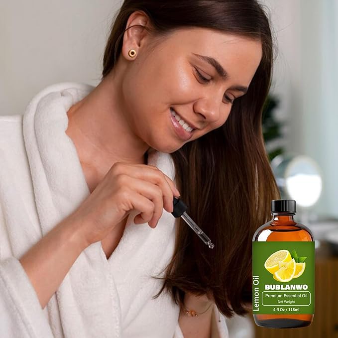 Lemon Essential Oil for Hair Scalp Massage 100% Pure and Natural Massage Aromatherapy 4 Fl Oz 118ML-Velvo Beauty