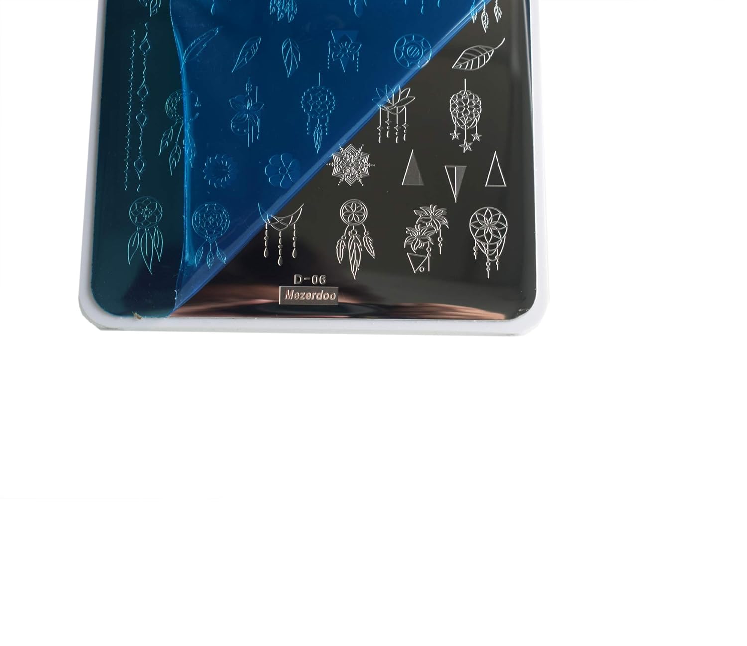 Flowers Leaf Love Nail Stamping Plate 2pcs Dreamcatcher Feather Pendant Image Stamping Template Alphabet Letter Words Creative Large Size Nail Plate Printer Star Lips Nail Stamp Stencil 14.5×9.5cm-Velvo Beauty