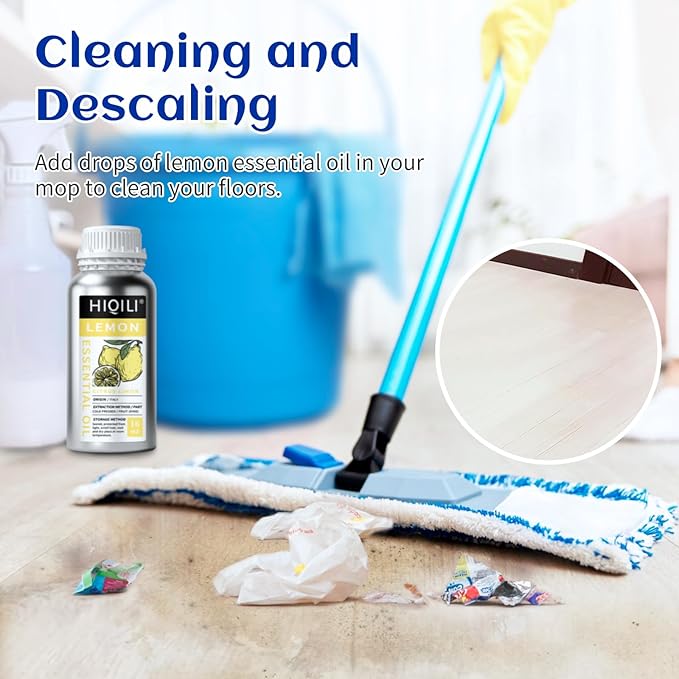 HIQILI Lemon Essential Oil for Cleaning, Degreasing & Household Use, Skin Care, Aromatherapy, Diffuser - 16 Fl Oz-Velvo Beauty