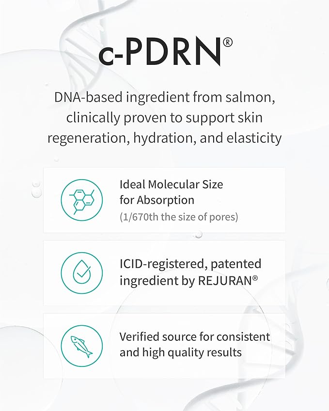 REJURAN® Turnover Ampoule, c-PDRN® [Larger Size] - Original Salmon DNA PDRN Face Serum for Rejuvenation, Firming, Hydration & Youthful Glow, Smooths Skin Texture. Korean Skincare (1.69 fl oz)-Velvo Beauty