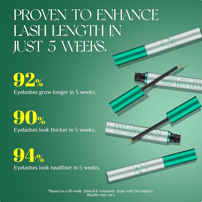 Eyelash Growth Serum: Promotes natural lash growth for longer, thicker, and stronger lashes while nourishing lash health. Vegan, cruelty-free & gentle on sensitive eyes. 3mL (2-month supply)-Velvo Beauty