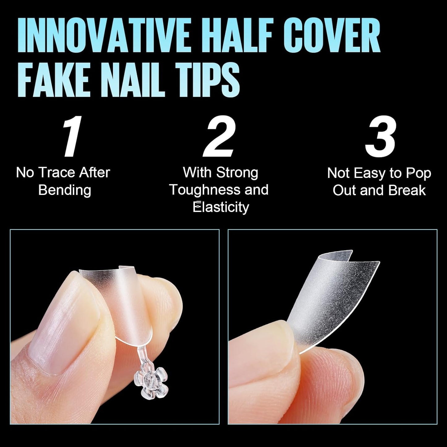 TOMICCA Short Oval Nail Tips 510Pcs Acrylic Fake Nails Full Matte, 12 Sizes No C Curve Nail Tips Half Cover for Salon DIY Nail art-Velvo Beauty