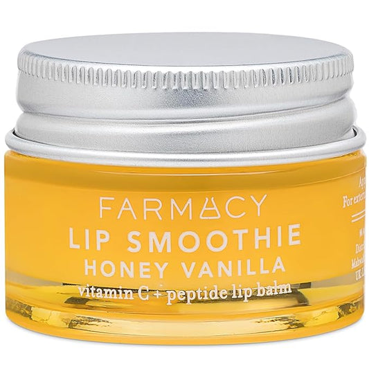 Farmacy Peptide Lip Balm - Lip Smoothie Hydrating Lip Balm with Vitamin C to Visibly Plump + Smooth Lip Lines - Nourishing Lip Treatment with a High-Gloss Finish - Honey Vanilla (10g)-Velvo Beauty