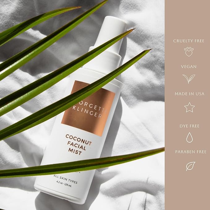 Georgette Klinger Coconut Facial Mist - Hydrating, Long-Lasting Makeup Setting Spray with Moisturizing Antioxidants for Dewy Matte Face, Protects and Plumps Dehydrated Skin - 4.2 oz-Velvo Beauty
