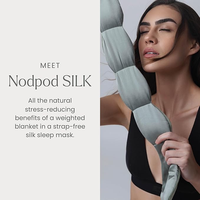 Nodpod Gentle Pressure Silk Sleep Mask | Patented Light Blocking Design for Sleeping, Travel & Relaxation | Bead Filled, Machine Washable (Willow)-Velvo Beauty
