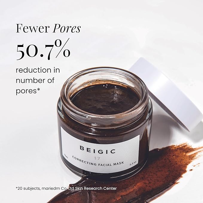 BEIGIC Correcting Facial Mask - Vegan Pore Tightening Face Mask with Coffee Bean Powders, Sucrose & Coconut Oil for smooth, even-toned & moisturized skin (2.36 Fl. Oz)-Velvo Beauty