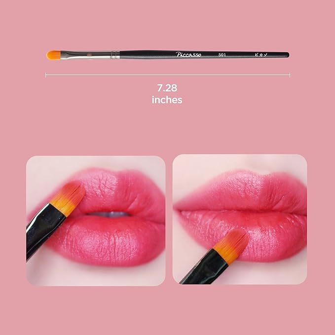 Piccasso 501 Lip Brush – Professional Lip Brush for Precise Lip Gloss & Lip Stain Application, Smooth Color Payoff & Defined Lip Lines, Synthetic Makeup Brush for Clean, Flawless Finish-Velvo Beauty