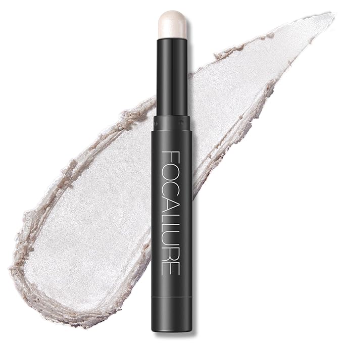 FOCALLURE Shimmer and Matte Cream Eyeshadow Stick,Smooth Brilliant Eye Brightener Pencil for Women,Long Lasting Waterproof Eye Shadow and Liners Makeup,FROST-Velvo Beauty