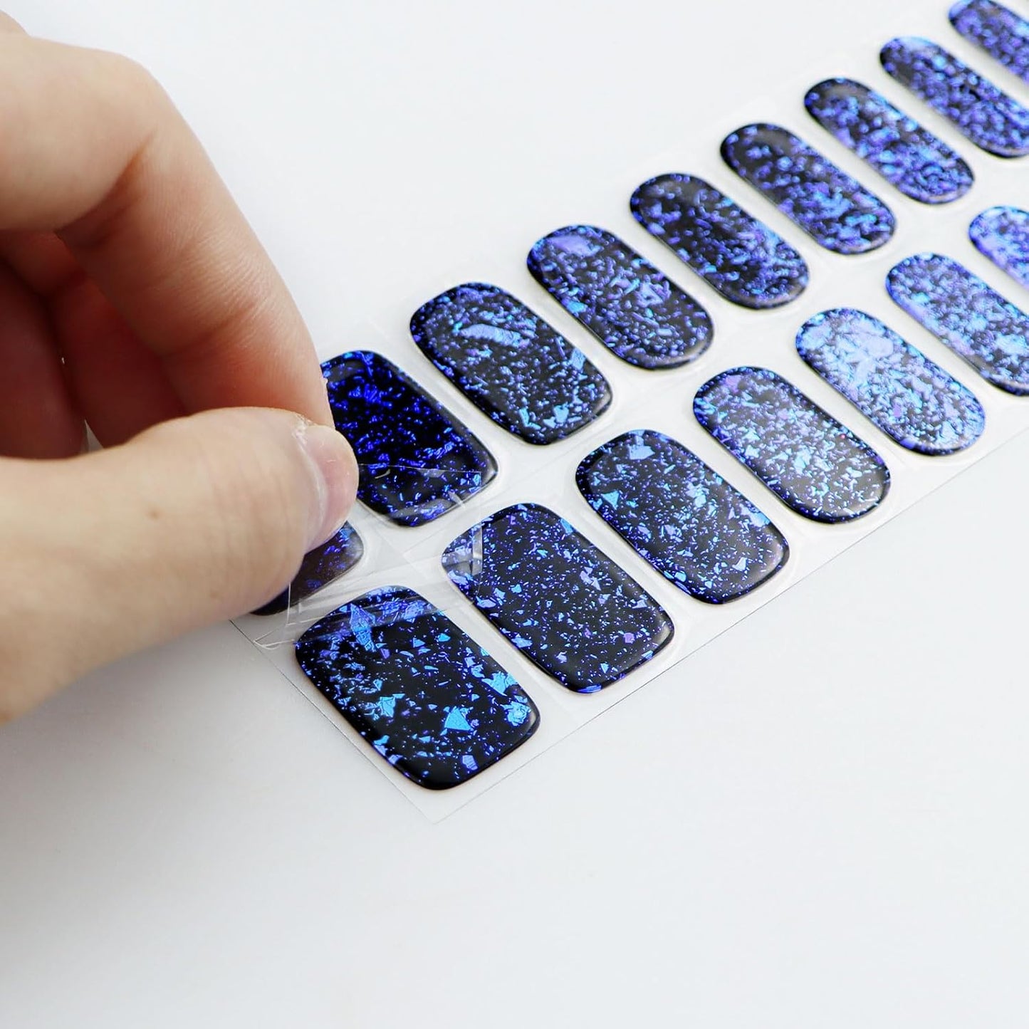 JMEOWIO Gel Nail Stickers Dark Blue Green Semi Cured Gel Nail Strips Wraps UV/LED Nails Art Design Decoration Accessories-Velvo Beauty