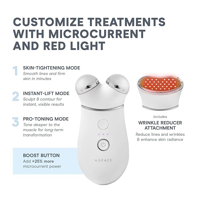 NuFACE TRINITY+ Microcurrent Facial Device + LED Red Light Wrinkle Reducer Attachment - FDA Cleared Skin Tightening Device + Microcurrent Gel Activator & Silk Creme-Velvo Beauty
