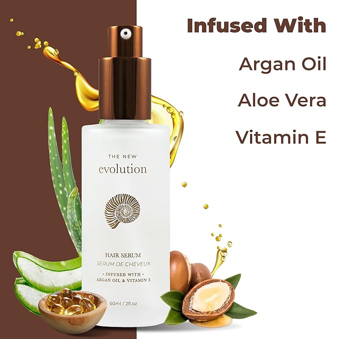 HerStyler Hair Serum - Argan Oil, Vitamin E, and Aloe Vera for Repair, Anti-Frizz for All Hair Textures, Nourishing for Enhanced Shine, Non-Greasy, Suitable for Color Treated Hair-Velvo Beauty