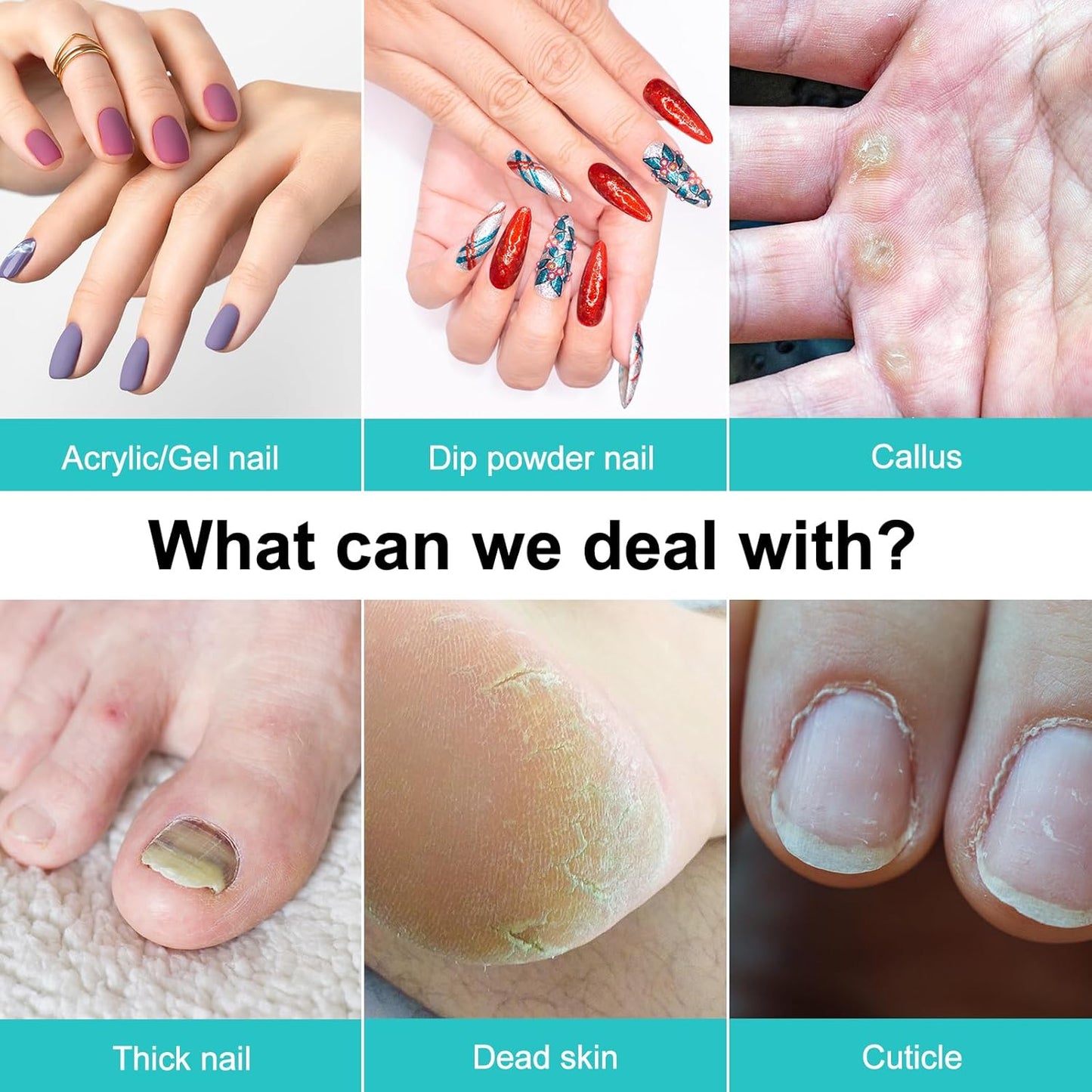 COSLUS Cordless Nail Drill Electric File: Professional for Acrylic Gel Dip Powder Nails Portable Nail Drill Machine Kit for Manicure Pedicure Nail Set with Everything Rechargeable Lightweight Blue-Velvo Beauty