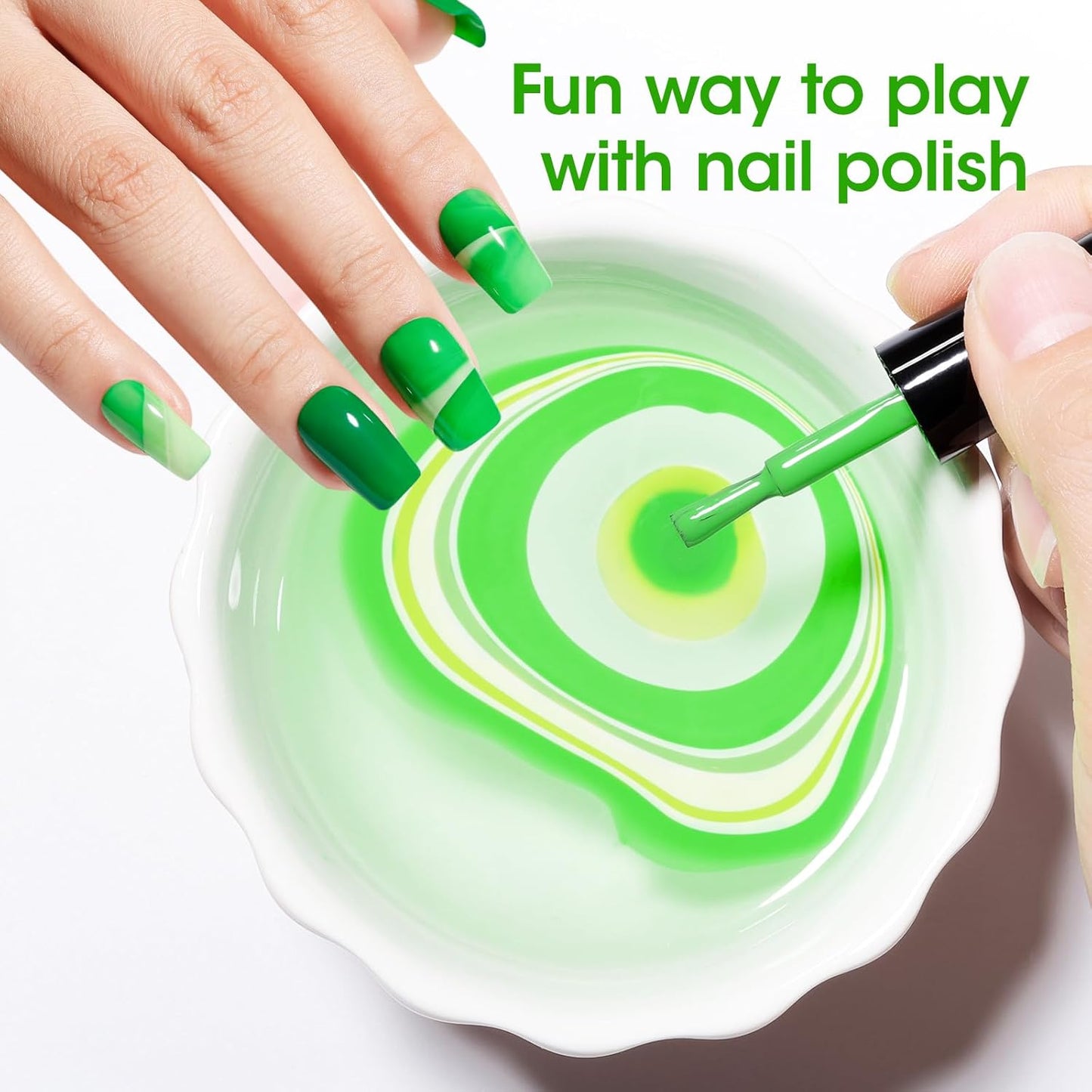 GELLEN Green Regular Nail Polish Non Gel, Fast Air Drying Full Size Green Nail Polish No UV Light Needed Spring Summer Dark Light Grass Forest Jungle 6 Colors Set for Women Manicure St. Patrick's Day-Velvo Beauty