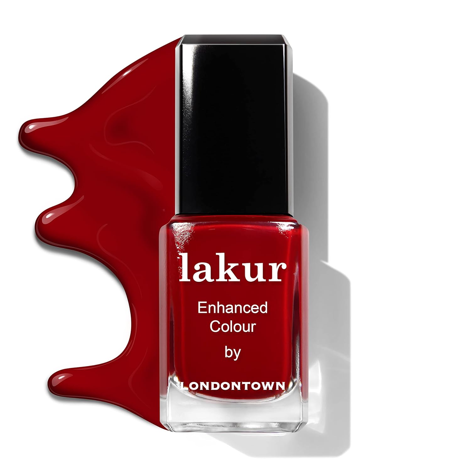 LONDONTOWN lakur Nail Polish - Chip-Resistant, Non-Toxic, Conditions & Hydrates Nails | Glossy Scarlet Red, Vendetta, .40 fl oz-Velvo Beauty