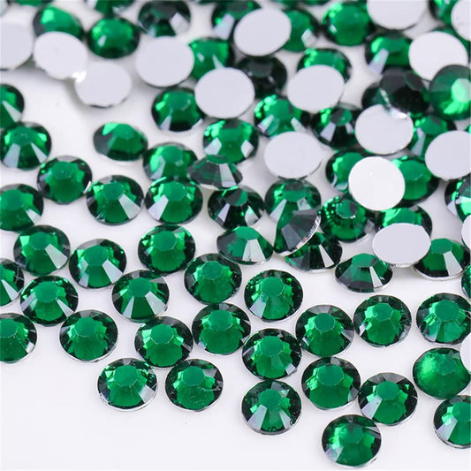 1000 Pieces SS20 5mm Flatback Rhinestones Clear Glass Round Gems Crystals for Nail Art DIY Crafts Clothes Shoes Bags （Dark Green）-Velvo Beauty