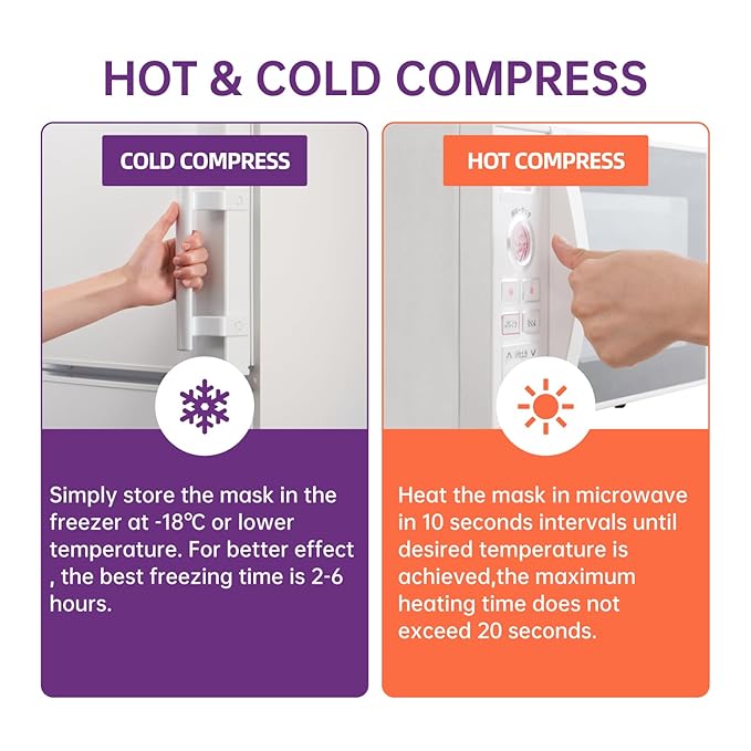 Ice Pack Face Eye Mask for Dark Circles and Puffiness,Gel Cold Cooling Face Mask for Migraines, Headache, Stress and Relaxation (Purple)-Velvo Beauty