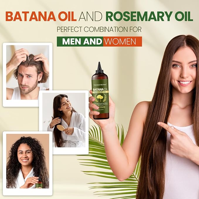 Natural Riches Rosemary & Batana Hair Oil (8 fl oz) | Revitalizing and Strengthening Hair Treatment for Fuller, Healthier-Looking Hair | Paraben Free | Suitable for All Hair Types-Velvo Beauty