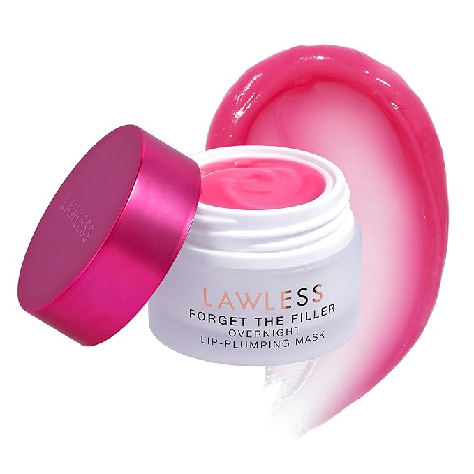 Lawless Women's Forget The Filler Overnight Lip Plumping, Juicy Watermelon, Pink, 0.28 Ounce (Pack of 1)-Velvo Beauty