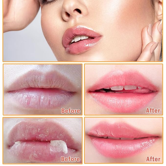 2Pcs Honey Pot Bee Lip Balm with Honey Spoon,Honey Lip Sleeping Mask Overnight 24HR Repair Lip Reduces Lip Lines,Exfoliator Moisturizing Moisture Dry & Chapped Lip Care Products-Velvo Beauty