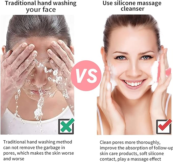 VWMYQ Silicone face Scrubber for Women Facial Cleansing Brush Silicone Face Wash Brush Manual Waterproof Cleansing Skin Care Face Brushes for Cleansing and Exfoliating-Velvo Beauty