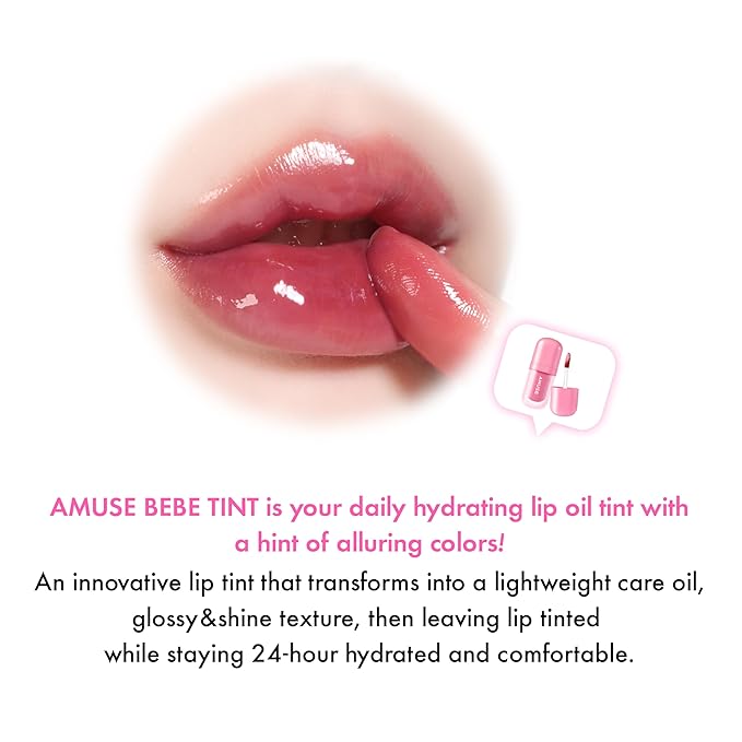 Amuse SEOUL BEBE TINT - 02 PAPAYA CORAL | 24-hour Long-lasting Lip Stain, Plumping, Hydrating, Moisturizing, No Peel Off, Lip Care, Treatment, Non Sticky, Korean Lip Tint for Dry Lips-Velvo Beauty