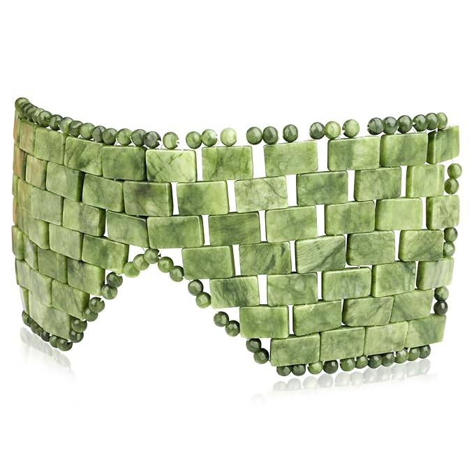 Jade Eye Mask Natural Green Jade Facial Maks for Relive Eliminate Puffiness-Velvo Beauty