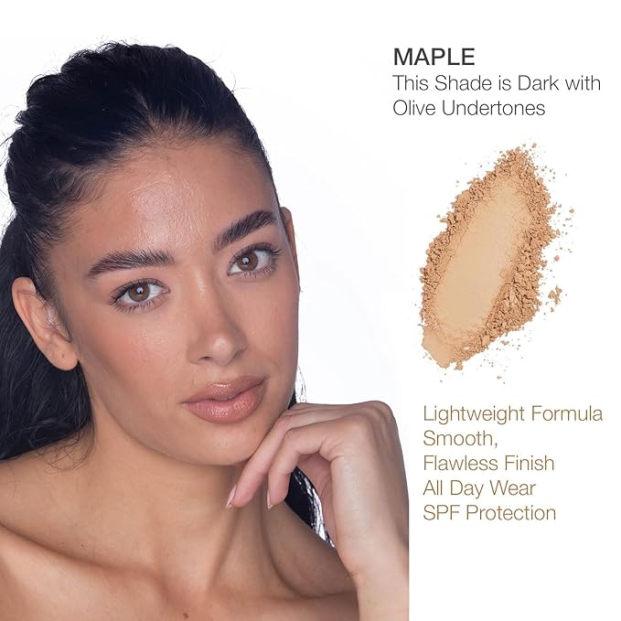 bellapierre Mineral Foundation SPF 15 - Loose Powder Foundation | Vegan & Cruelty Free Natural Makeup | Full Coverage Matte Finish | Hypoallergenic | Oil & Talc Free - 0.32 Oz - Maple-Velvo Beauty