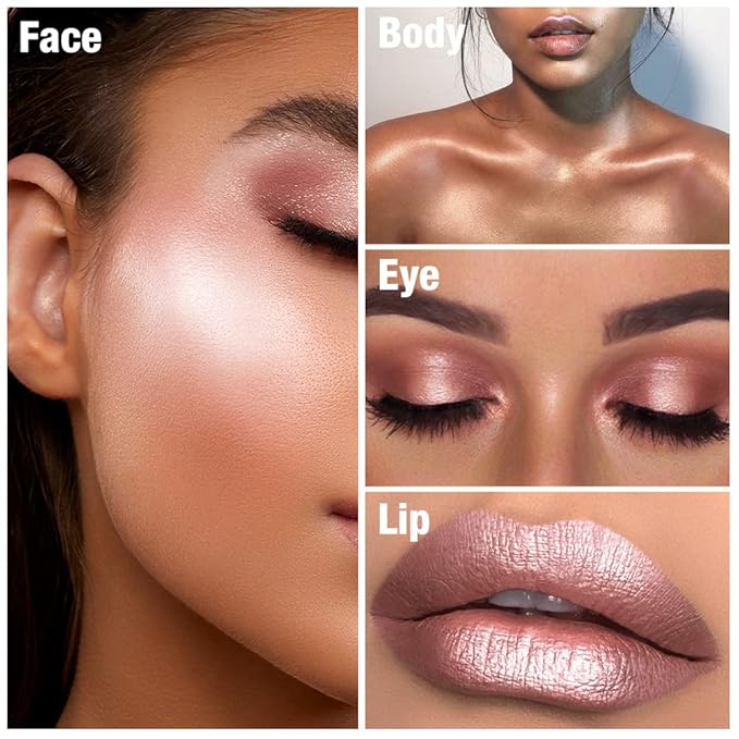 Chubby Cream Highlighter Stick for Face, Glitter Eyeshadow Makeup, Highlight Stick, Face Highlighters & Luminizers, Light Pink Peach Shimmer-Velvo Beauty