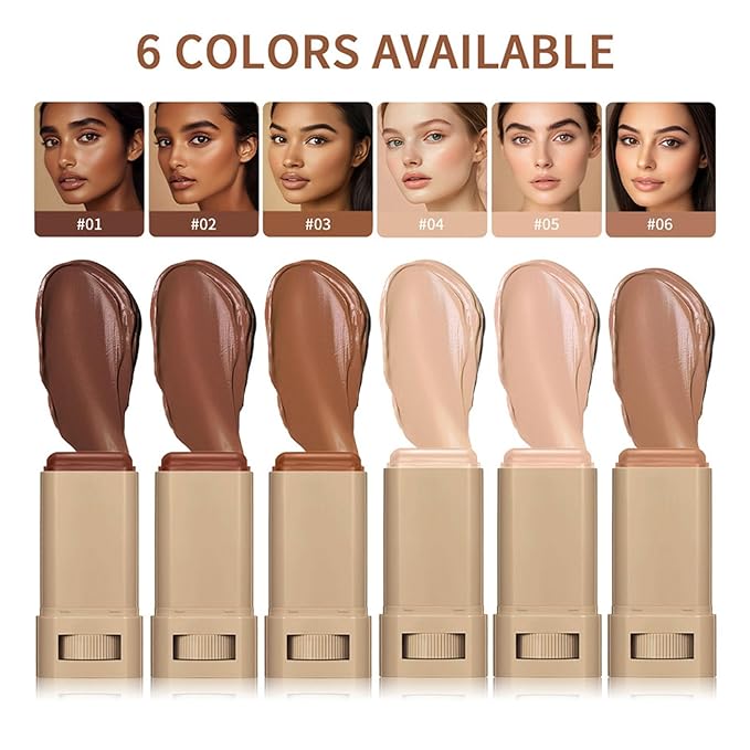 Multi-Use Foundation Stick Beauty Balm Serum Boosted Skin Tint, On-The-Go Tinted Solid Serum, Lightweight and Buildable Creamy Skin Tint Stick Makeup, Natural Finish(03#)-Velvo Beauty