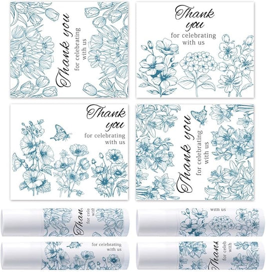 OLYCRAFT 100Pcs Self-Adhesive Lip Balm Tag Stickers 1.7x2.1 inch Waterproof Adhesive Label with Flower Patterns Rectangle Lipstick Tag Sticker for Lip Balm Container Tubes Lipstick Wrapping Decoration-Velvo Beauty