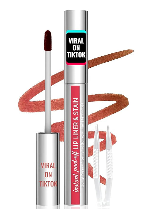 iMethod Lip Stain - Lip Liner Stain, Peel Off Lip Stain with Tweezer, Natural Long Lasting, Waterproof, Easy to Use, Stay On All Day, Cocoa-Velvo Beauty