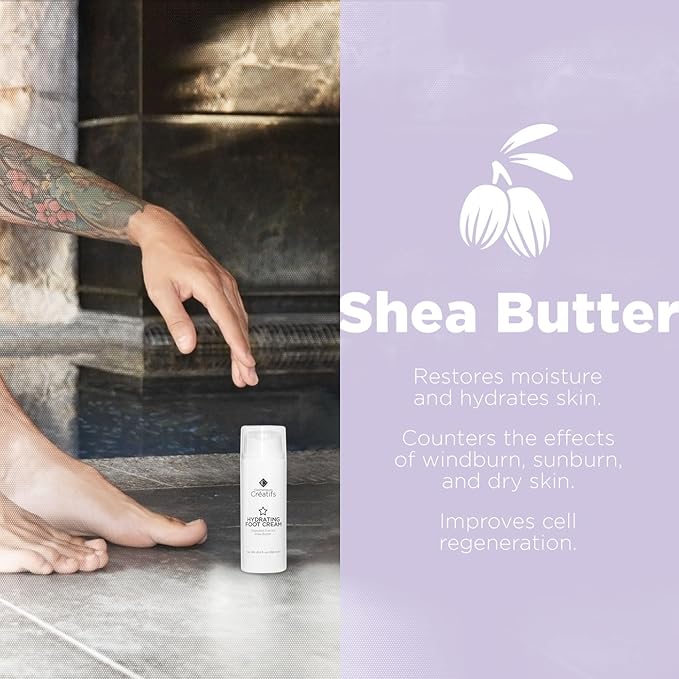 Hydrating Foot Cream for Dry Cracked Heels and Feet, 3.4 fl. oz., Deep Moisturizing Seaweed Extract and Shea Butter, Restores Soft Supple Skin-Velvo Beauty