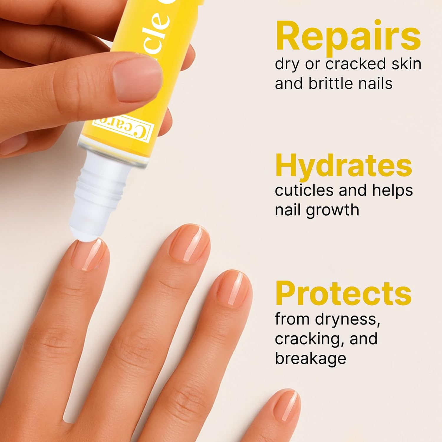 C CARE Milk and Honey Roll-On Cuticle Oil | Natural Revitalizing Hydrating Nail Oil For Repaired Cuticles Overnight | Remedy For Damaged Skin And Thin Nails | Paraben Cruelty Free Formula | 10ml-Velvo Beauty
