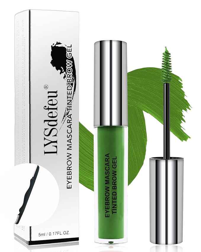 Tinted Eyebrow Gel Mascara- 1Pcs Long Lasting Waterproof Green Tinting Eye Brow Glue Colored Mascara, Dark Green Brow Filler Curling rimel de pestañas,Mother‘s Day Makeup Gift for Women Girl-#12-Velvo Beauty