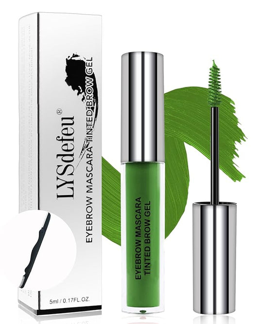 Tinted Eyebrow Gel Mascara- 1Pcs Long Lasting Waterproof Green Tinting Eye Brow Glue Colored Mascara, Dark Green Brow Filler Curling rimel de pestañas,Mother‘s Day Makeup Gift for Women Girl-#12-Velvo Beauty