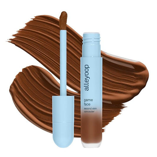 Alleyoop Game Face Concealer Makeup, Lightweight to Medium Buildable Coverage Under Eye Concealer, For Blemishes, Crease-proof and Hydrating with Aloe Stem Cell, Smooth Second Skin Finish - Undefeated-Velvo Beauty