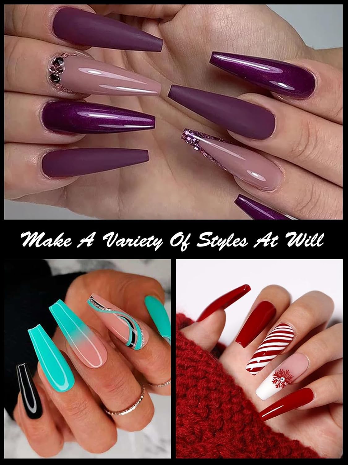 TOROKOM 120Pcs Poly Extension Gel Dual Forms Clear Tips Set - Acrylic False Nails With 12 Sizes Square Stiletto Gel Forms Full Cover Reusable Molds-Velvo Beauty