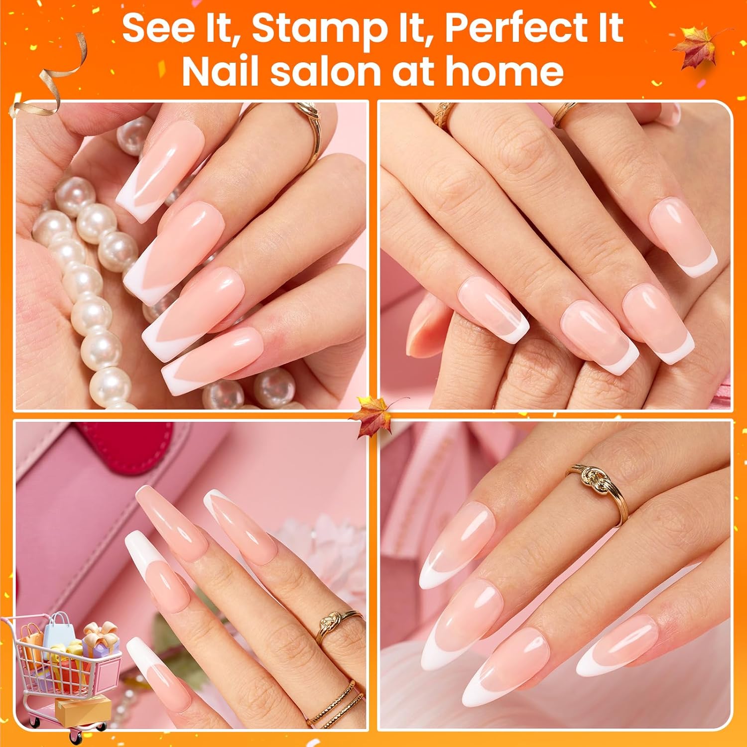 Beetles Nail Stamp 3Pcs Silicone French Tip Nail Stamp Kit with Replacement Nail Stamper Heads and Scrapers Soft Silicone Nail Printing Tool for Home Manicure Diy Nail Art Salon Gifts for Girls-Velvo Beauty