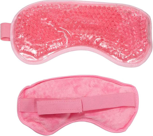 Cooling Eye Mask Reusable Gel Eye Mask for Puffy Eyes,Ice Eye Mask Cold Eye Mask Frozen with Plush Backing for Headache,Migraine,Stress Relief-Color Pastel Pink-Velvo Beauty