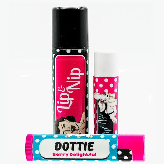 Berry Delightful “Dottie” Flavored Balms | Flavored Hydrating Lip Balm, Nipple Balm, and Full Body Balm | Lip Balm & Moisturizer and Intimacy Enhancer - Pack of 3-Velvo Beauty