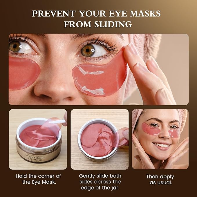 Puffy Eyes Smoothing Under Eye Patches, Caffeine Eye Masks for Wrinkles and Dark Circles, Undereye Bags, Brightening Skincare Treatment for Men & Women, Vegan & USA Tested-Velvo Beauty