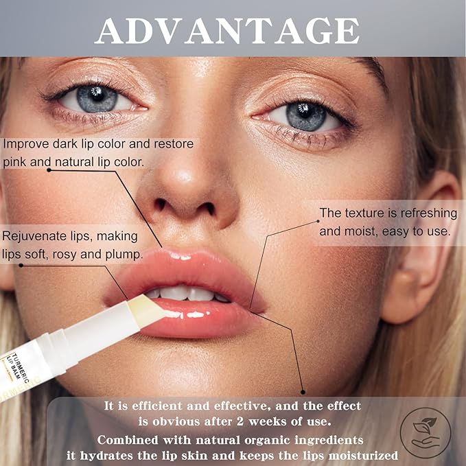 Organic Turmeric Lip Balm All-Day Moisturizing, Balancing, Soothing for Dry Lips Lip Balm With Turmeric Root Natural Ingredients Even Lip Tone 5g-Velvo Beauty