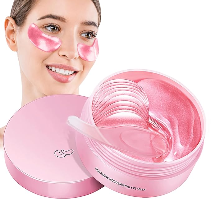 60pcs Under Eye Mask, Pink Collagen Under Eye Patches for Puffy Eyes & Dark Circles Treatments, Reduce Under Eye Bags Smooth Wrinkles, Lighthen Fine Lines, Moisturizing Under Eye Masks-Velvo Beauty