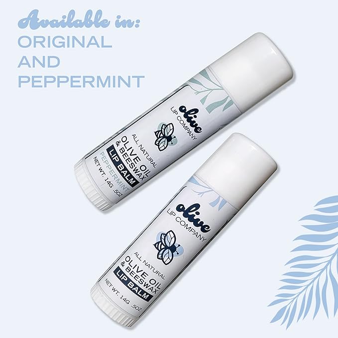 Hydrating Olive Oil and Peppermint Lip Balm with Mango Butter and Beeswax, 0.5 oz. Jumbo Tube, Clear Long Lasting Moisturizer for Dry, Cracked, Chapped Lips-Velvo Beauty
