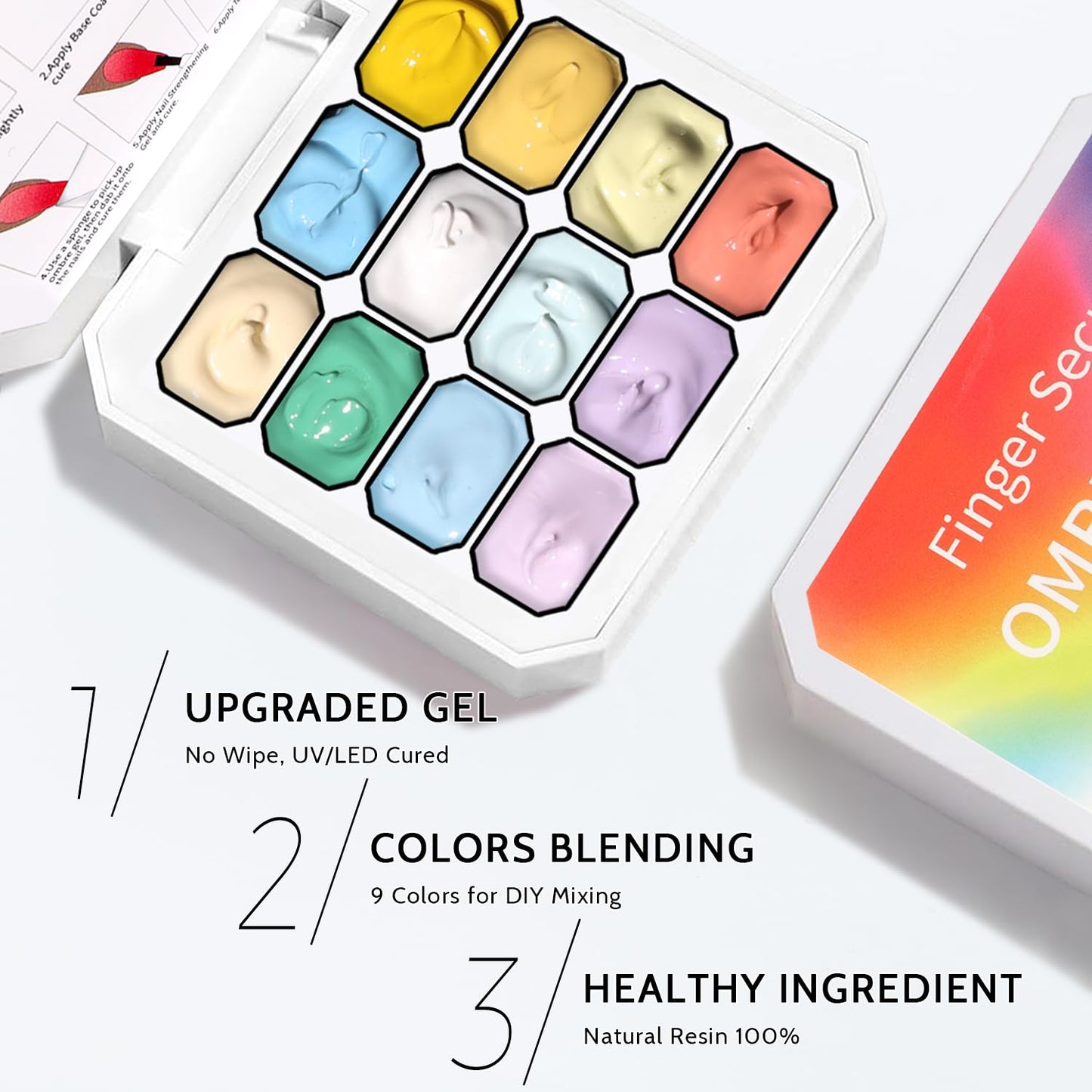 Sponge Pat Paint Nail Gel, Ombre Nails Gradient Gel Nail Blush Blooming Aura Nails Drawing Stripper Floral Painting DIY Nail Art, No Wipe, UV/LED Curing (12 Colors A)-Velvo Beauty