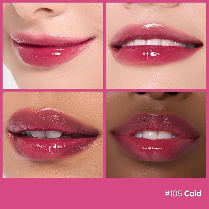 Laka Fruity Glam Tint, 4.5g/0.15 oz., Glowing Lip Stain with Wide Color Spectrum, Hydrating & Lightweight Texture, Long-Lasting Bold Stain, Non-Sticky, Vegan, K-Beauty (#105 Cold)-Velvo Beauty