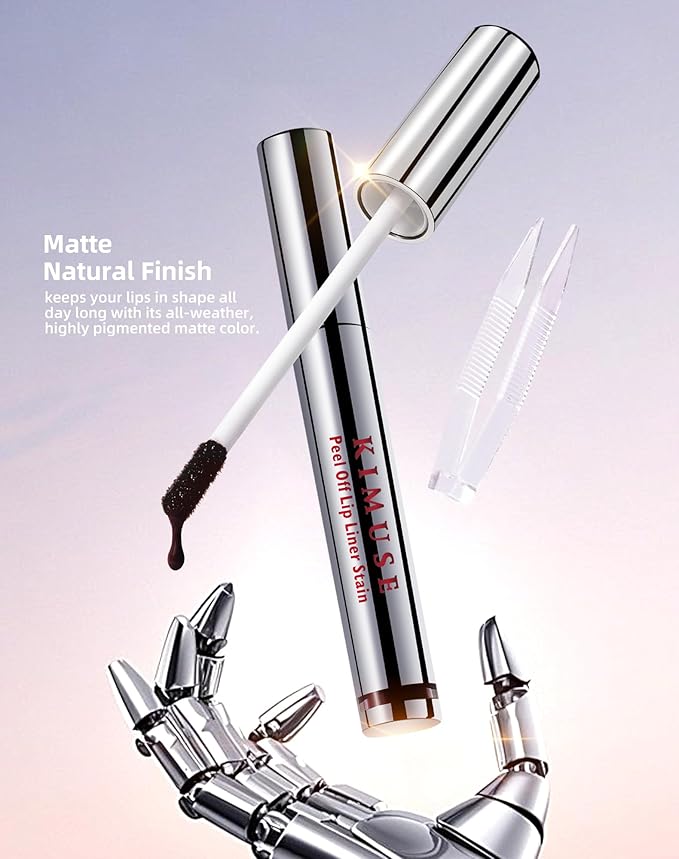 KIMUSE Peel Off Lip Stain, Long Lasting Lip Stain Peel Off with Tweezer, Waterproof Lip Liner Stain, Transfer-Proof, Highly Pigmented Color, Matte Finish-Velvo Beauty