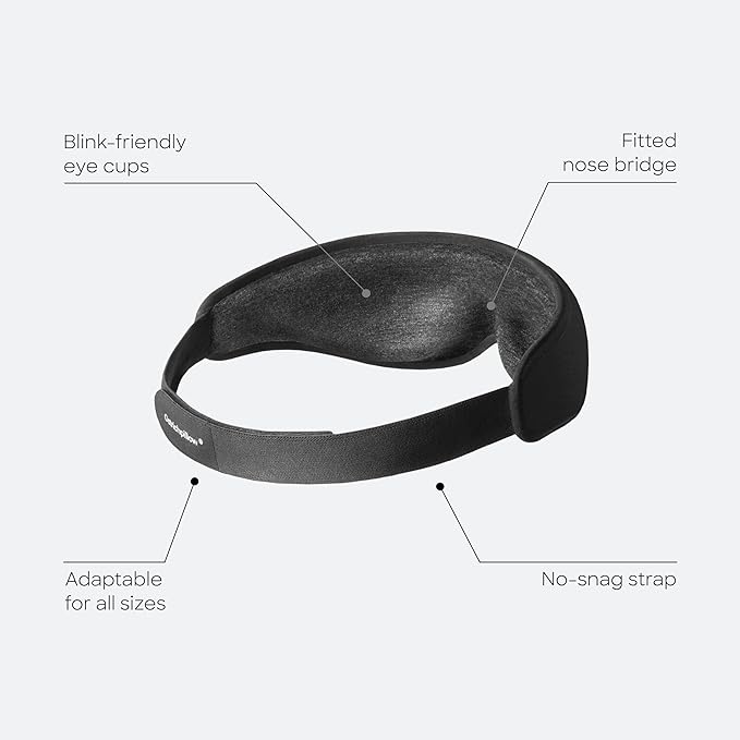 Ostrichpillow Eye Mask, Sleep Mask for Men Women 100% Blackout, No Pressure On Eyes, Soft & Breathable, Adjustable Fit, Travel Bag Included-Velvo Beauty